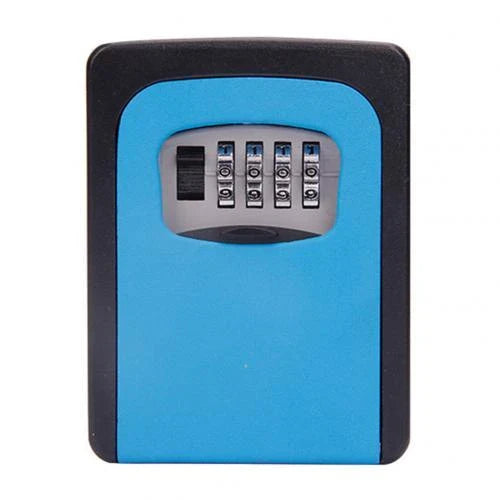 Wall-mounted key storage box with 4-digit combination lock, available in multiple colors for secure and convenient key organization