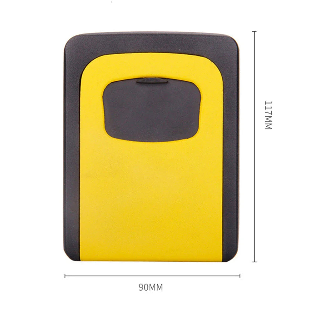 Wall-mounted key storage box with 4-digit combination lock, available in multiple colors for secure and convenient key organization