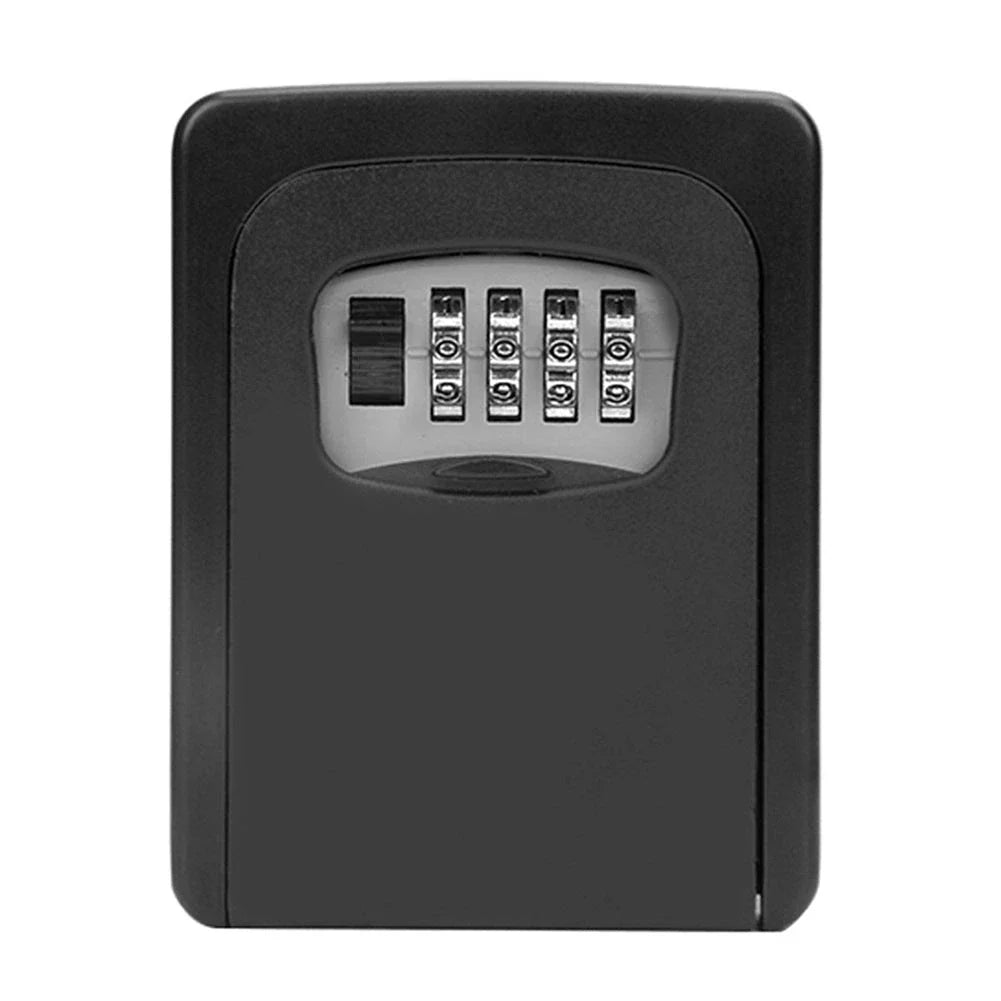 Wall-mounted key storage box with 4-digit combination lock, available in multiple colors for secure and convenient key organization