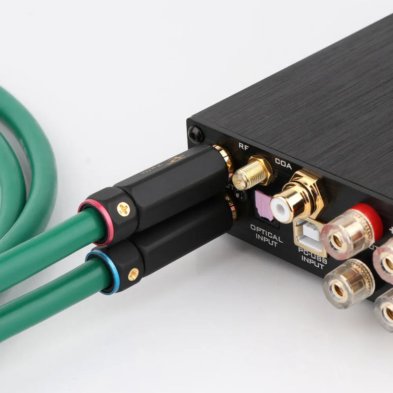 Audiophile Grade 4 Core Copper Silver-plated CD Decoder Amplifier Audio Signal Cable with RCA Plug Connection in 0.5M, 1M, 1.5M, or 2M Lengths in Budweiser or Zhongdao Styles