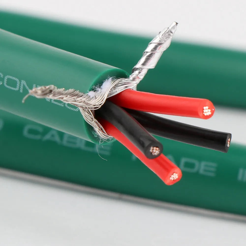 Audiophile 4-core shielded RCA audio interconnect cable with choice of Budweiser or Zhongdao plug styles