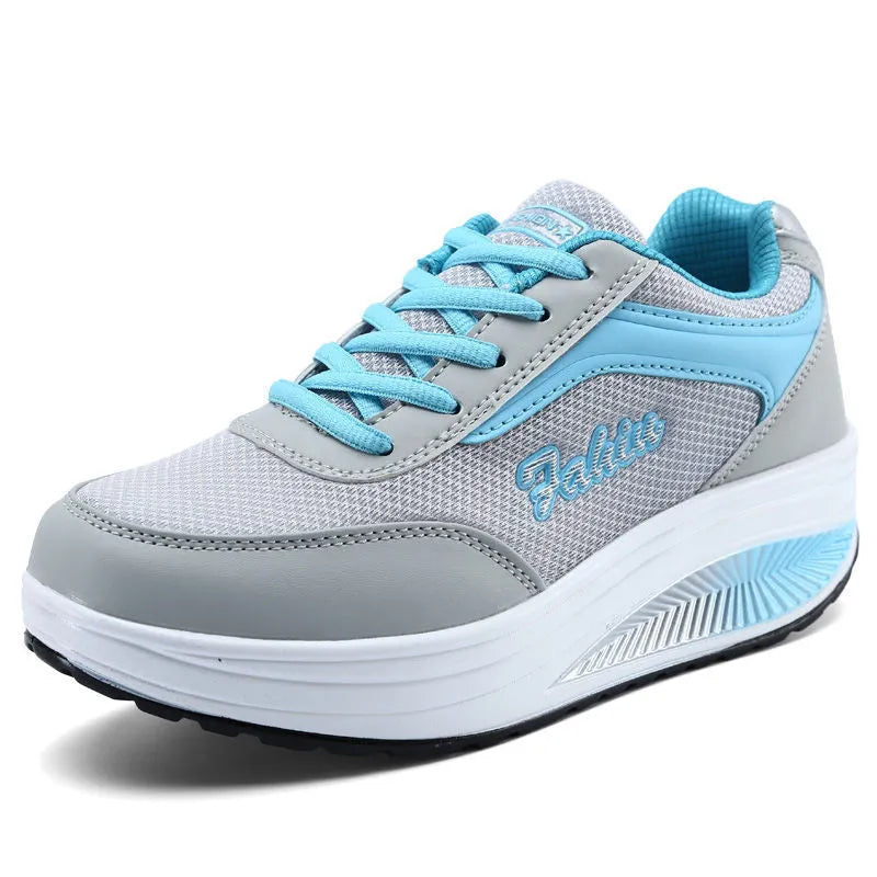 Women's grey powder travel sports shoes with 3-5cm heel and heelless design for spring wear