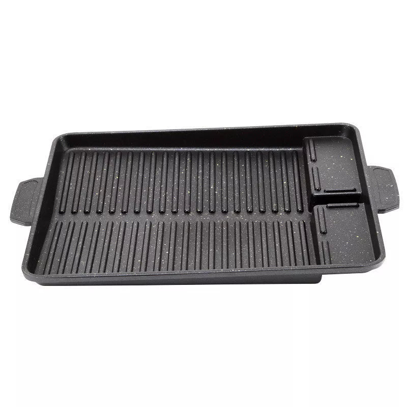 Portable Outdoor Long Barbecue Plate in black, perfect for outdoor cooking