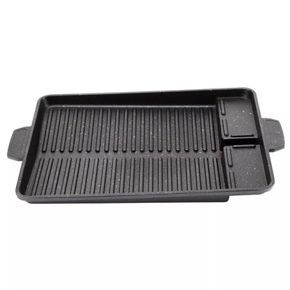 Portable Outdoor Long Barbecue Plate in black, perfect for outdoor cooking