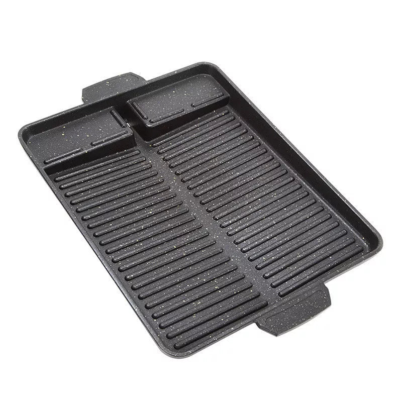 Portable Outdoor Long Barbecue Plate in black, perfect for outdoor cooking