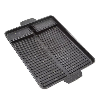 Portable Outdoor Long Barbecue Plate in black, perfect for outdoor cooking