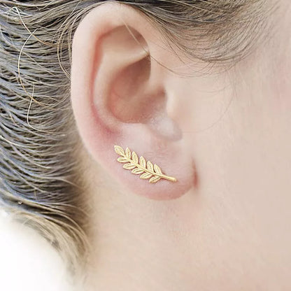 Geometric Mountain Ear Climber Earring in gold and silver for women