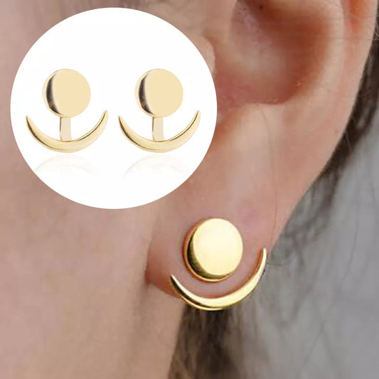 Geometric Mountain Ear Climber Earring in gold and silver for women