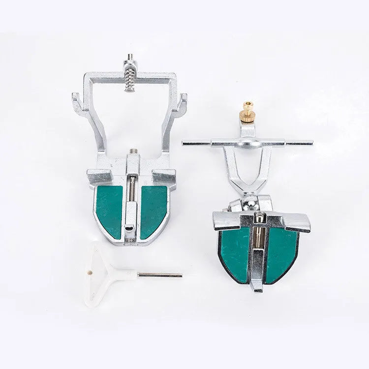 Korean jaw dental articulator with three adjustable settings on a dental model