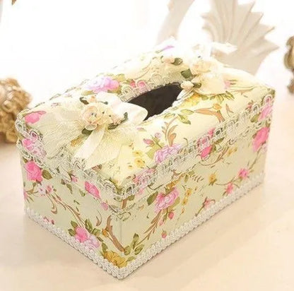 Ceramic decorative tissue box in bright pink, also used for jewellery storage.
