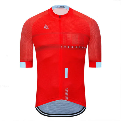 Short sleeve cycling jersey in 100% polyester, available in 17 colour styles and sizes XS to 5XL