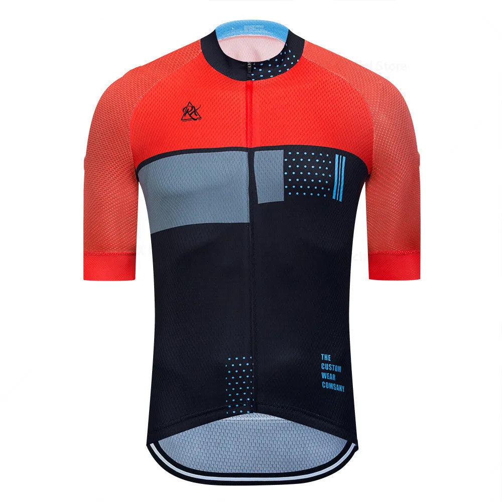 Short sleeve cycling jersey in 100% polyester, available in 17 colour styles and sizes XS to 5XL