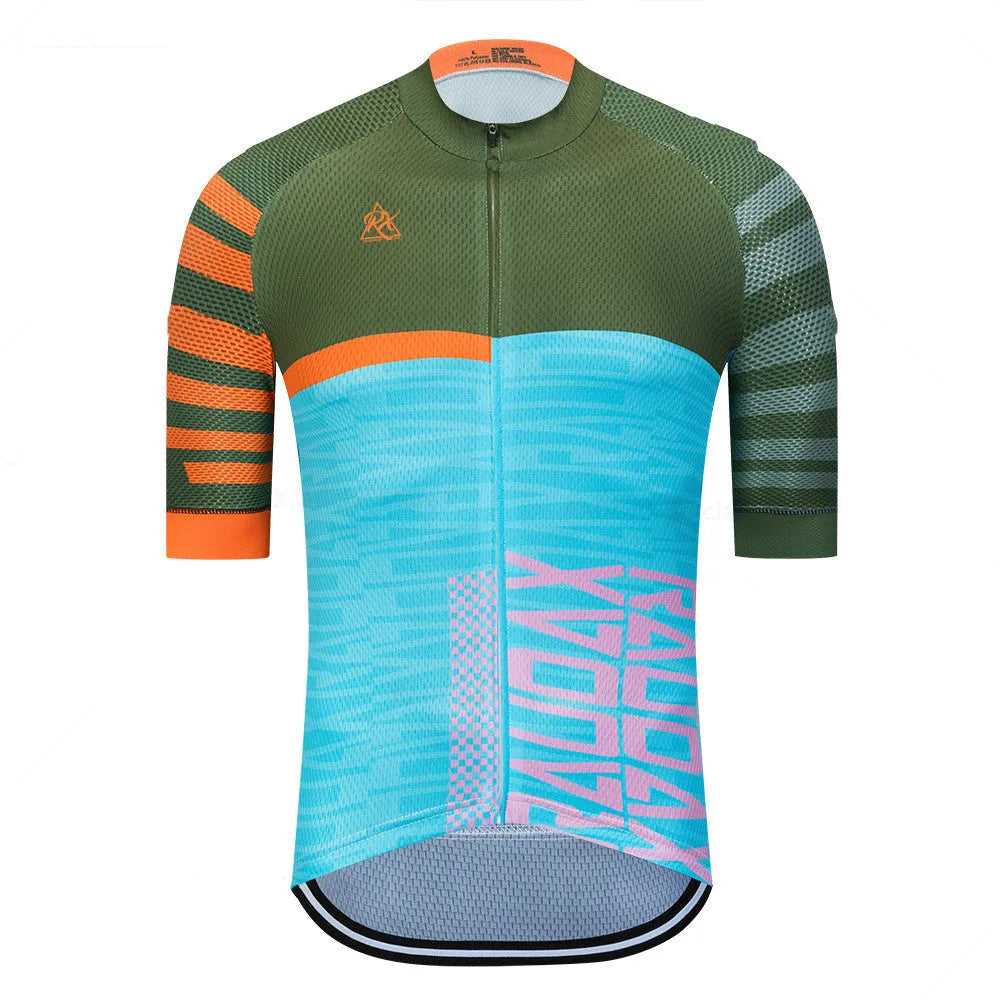 Short sleeve cycling jersey in 100% polyester, available in 17 colour styles and sizes XS to 5XL