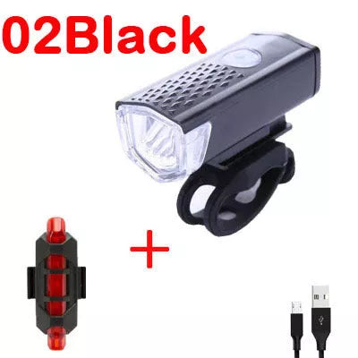USB rechargeable bicycle front light in multiple colors for enhanced night riding safety