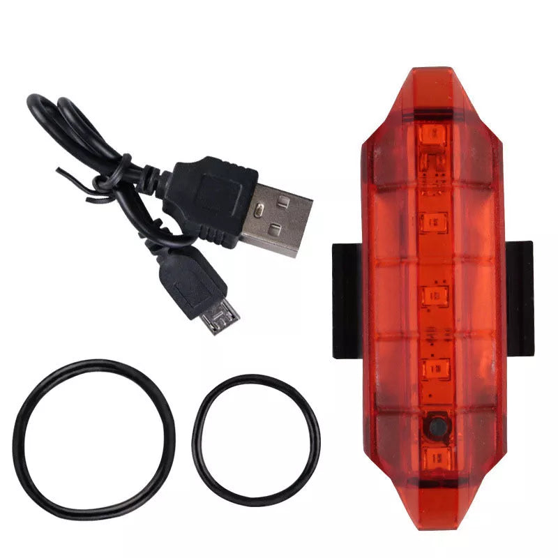 USB rechargeable bicycle front light in multiple colors for enhanced night riding safety