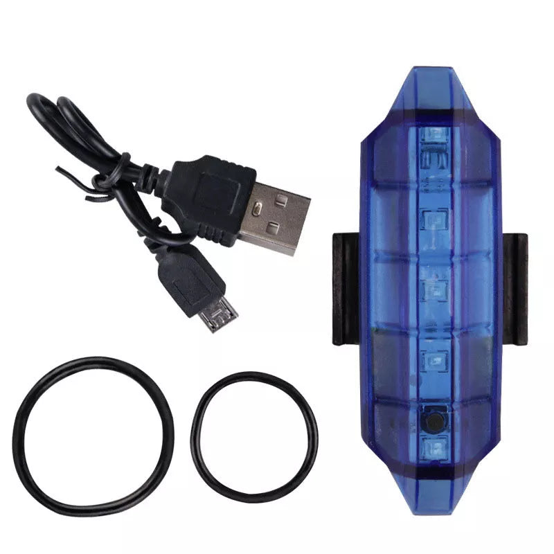 USB rechargeable bicycle front light in multiple colors for enhanced night riding safety