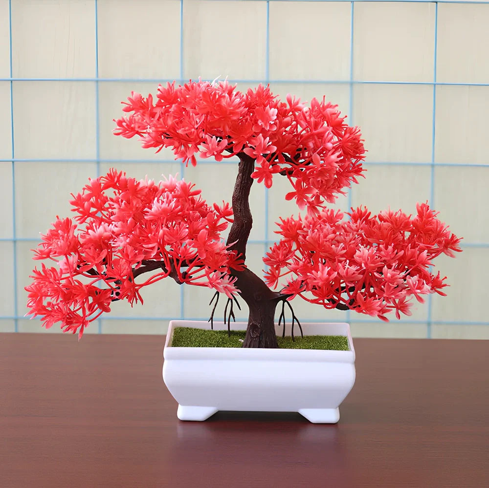 Decorative artificial plant bonsai with 19cm height and 25cm width in seven colour options