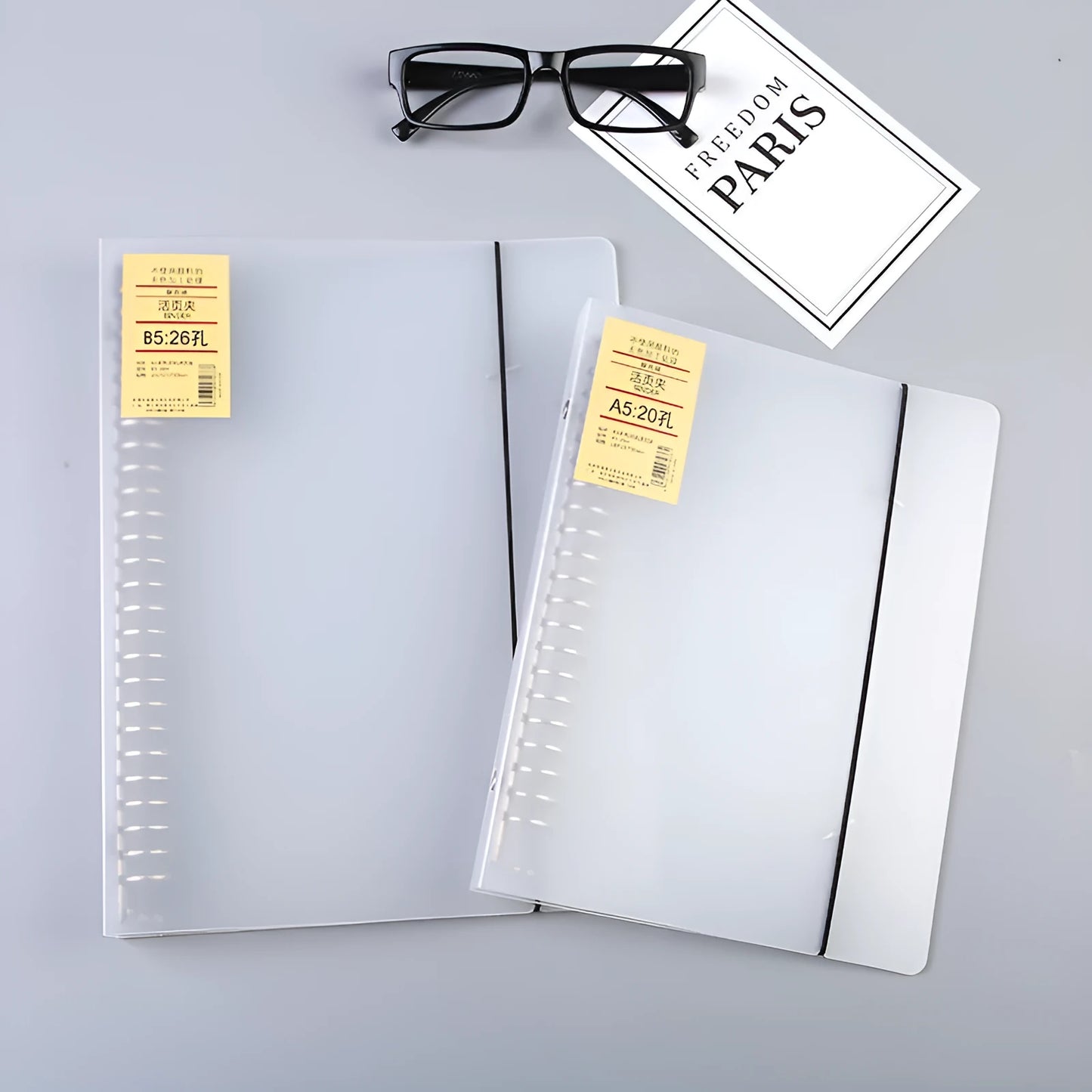 A5 and B5 26-hole horizontal line refill pad for looped ring binders