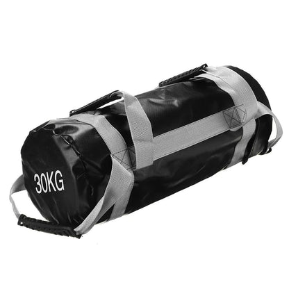 Durable PVC weightlifting sandbag for physical training and squats, available in multiple weights