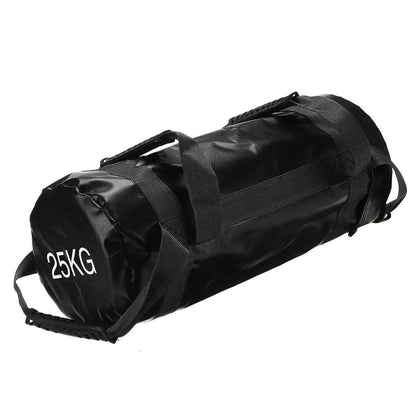 Durable PVC weightlifting sandbag for physical training and squats, available in multiple weights