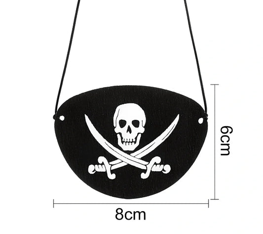 Halloween pirate costume accessories with felt construction showing multiple pattern options including skull designs
