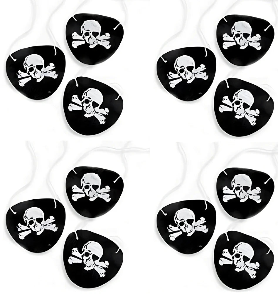 Halloween pirate costume accessories with felt construction showing multiple pattern options including skull designs