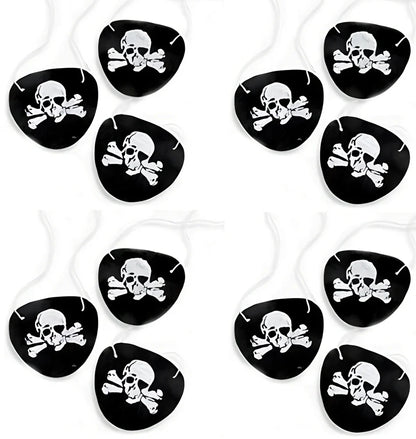 Halloween pirate costume accessories with felt construction showing multiple pattern options including skull designs