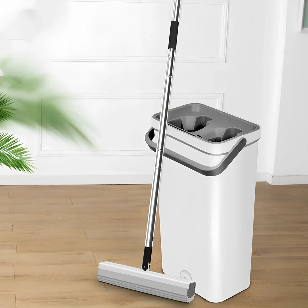 Extendable flat plate mop with 125cm reach and multiple cleaning head options in various colours