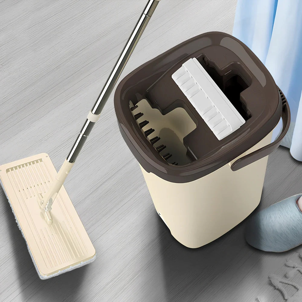 Extendable flat plate mop with 125cm reach and multiple cleaning head options in various colours