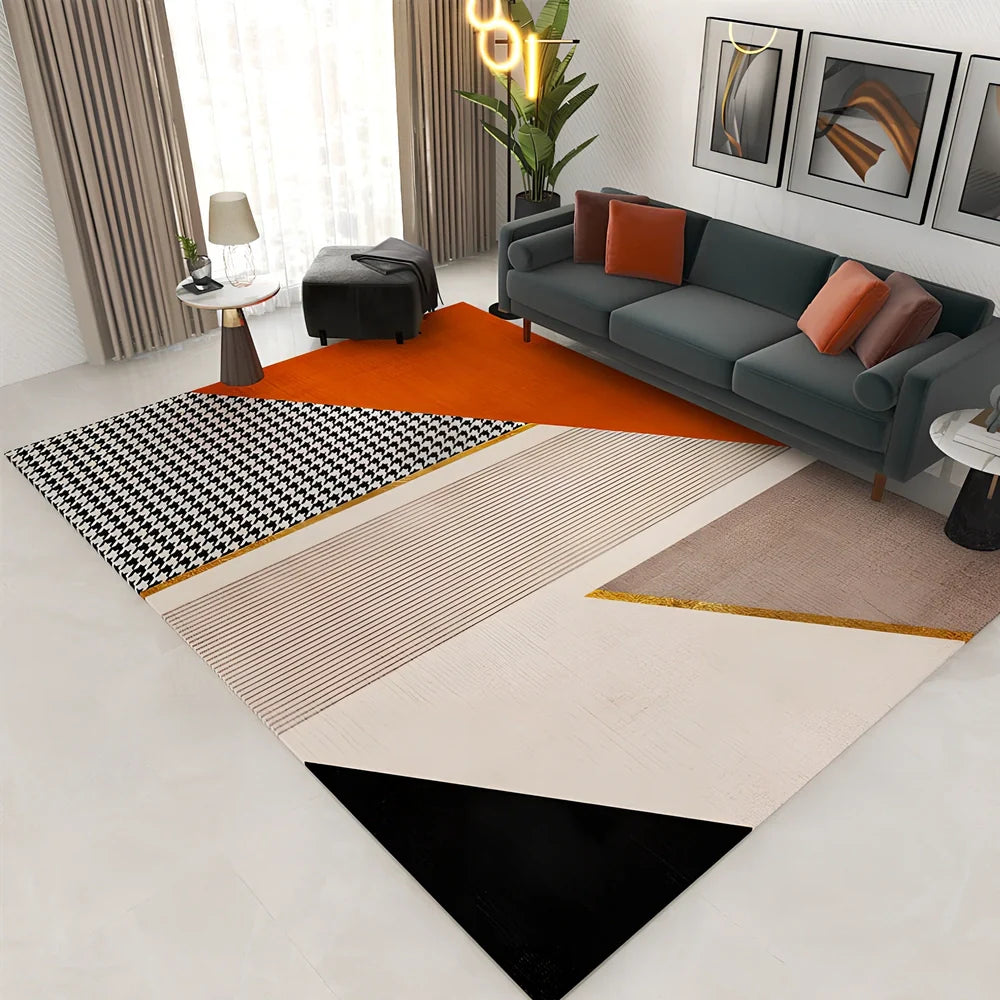 Rectangular Nordic carpet showing light luxury style with subtle texture, available in 11 sizes from 80x120cm to 200x300cm