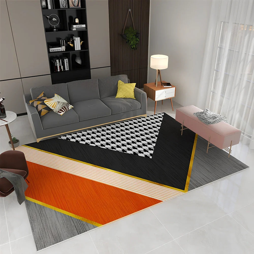 Rectangular Nordic carpet showing light luxury style with subtle texture, available in 11 sizes from 80x120cm to 200x300cm