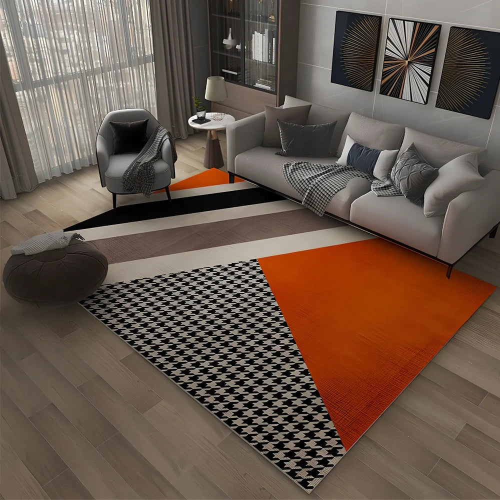 Rectangular Nordic carpet showing light luxury style with subtle texture, available in 11 sizes from 80x120cm to 200x300cm