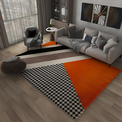 Rectangular Nordic carpet showing light luxury style with subtle texture, available in 11 sizes from 80x120cm to 200x300cm