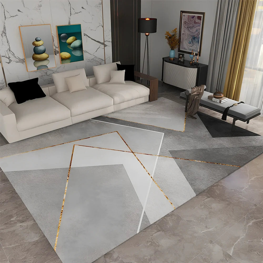 Rectangular Nordic carpet showing light luxury style with subtle texture, available in 11 sizes from 80x120cm to 200x300cm