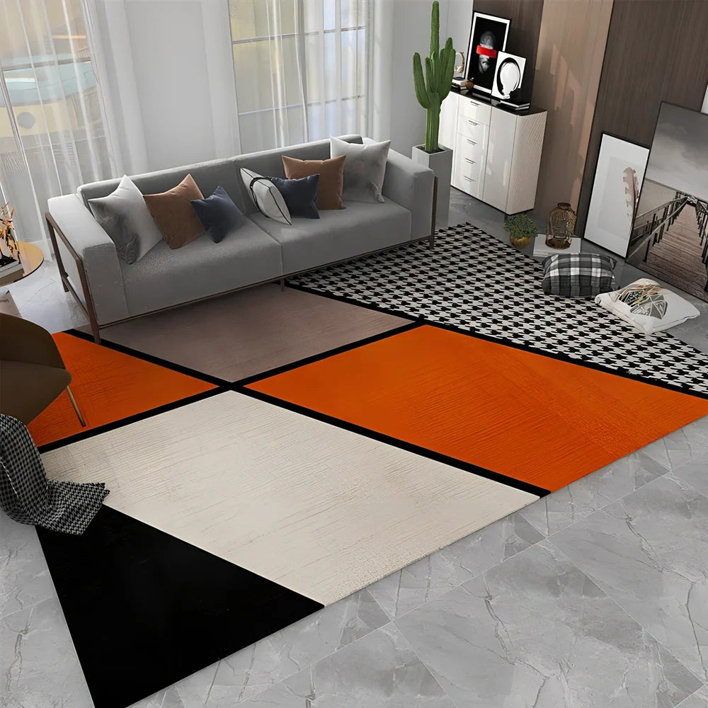 Rectangular Nordic carpet showing light luxury style with subtle texture, available in 11 sizes from 80x120cm to 200x300cm