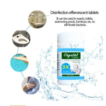 Premium effervescent pool purifier tablets that enhance water clarity and prevent algae growth in swimming pools