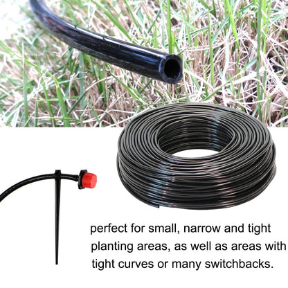 50-metre automatic garden irrigation system with timer, capillary tubing, and atomising nozzles for even plant watering