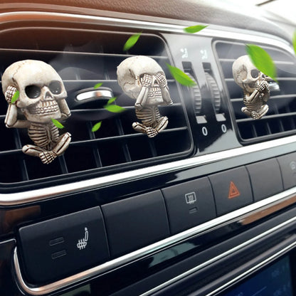 Skull car ornaments with air freshener, European cartoon style ghost head decor