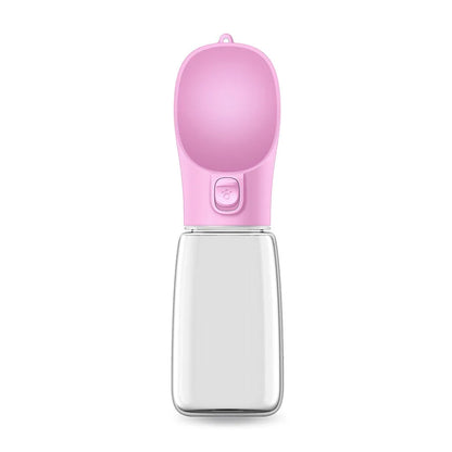 Portable plastic pet water cup and kettle in black, green, pink, or white, 300ml, 350ml, or 550ml dog drinking cup