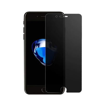 Full screen anti-peeping tempered glass privacy film for iPhone on a table.