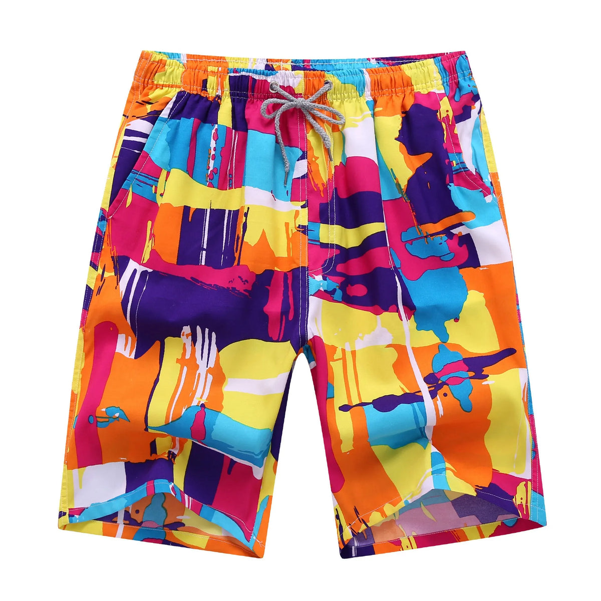 Mens quick dry swim trunks with mesh lining, thin section, available in multiple colours and patterns, Asian sizes M-4XL.