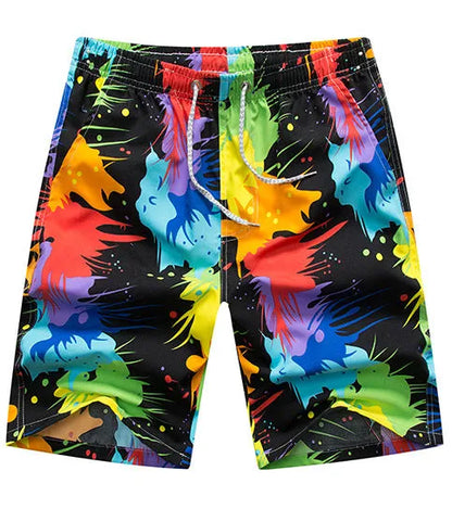 Mens quick dry swim trunks with mesh lining, thin section, available in multiple colours and patterns, Asian sizes M-4XL.