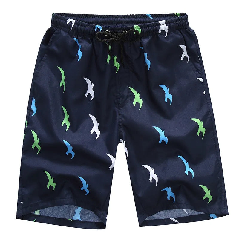 Mens quick dry swim trunks with mesh lining, thin section, available in multiple colours and patterns, Asian sizes M-4XL.