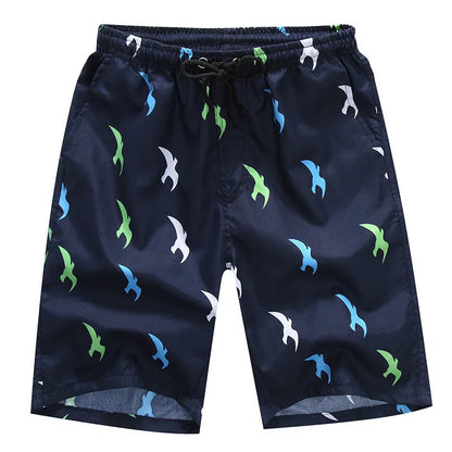 Mens quick dry swim trunks with mesh lining, thin section, available in multiple colours and patterns, Asian sizes M-4XL.