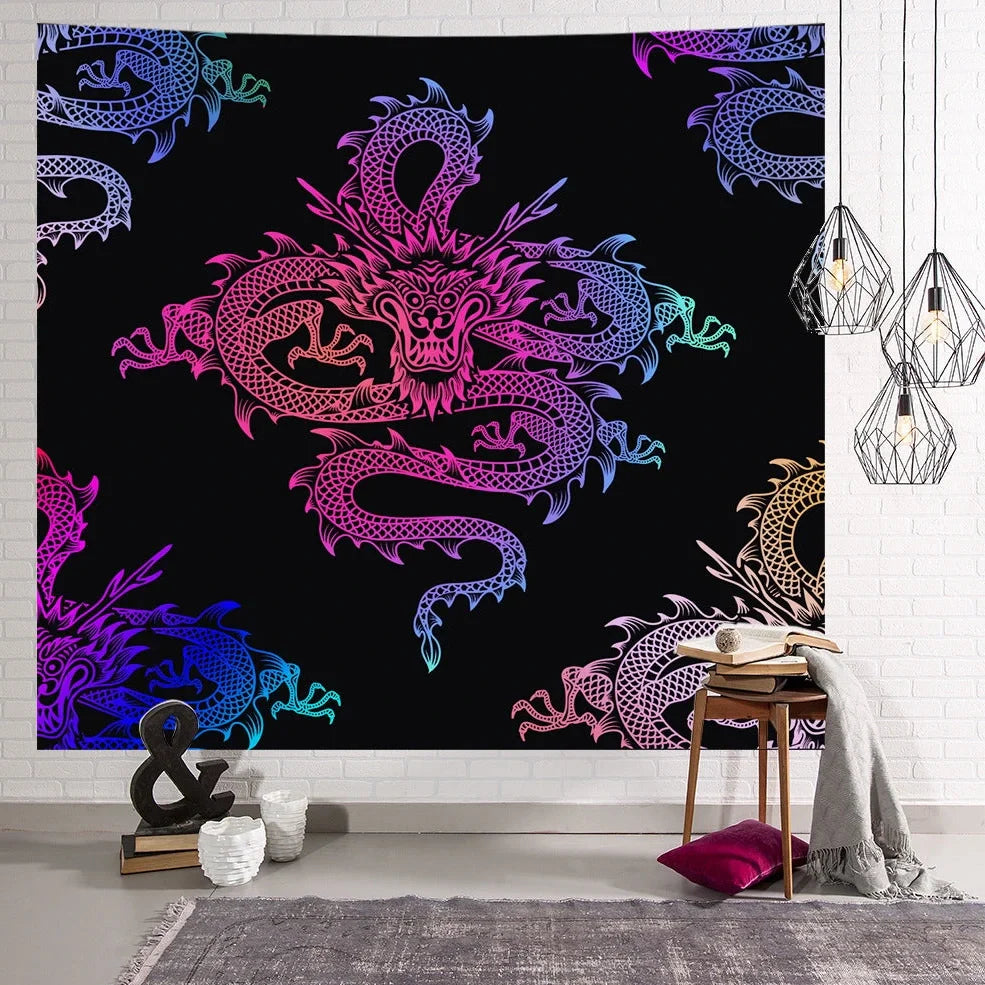 Rectangular alien motif tapestry with American style design in 100% polyester fibre fabric