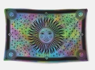 Handmade cotton tapestry wall hanging with traditional weaving, approx. 36x24 inches