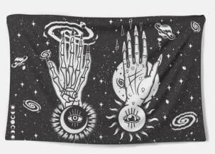 Handmade cotton tapestry wall hanging with traditional weaving, approx. 36x24 inches