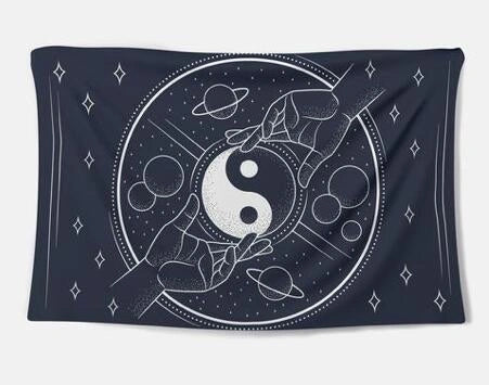 Handmade cotton tapestry wall hanging with traditional weaving, approx. 36x24 inches