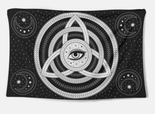 Handmade cotton tapestry wall hanging with traditional weaving, approx. 36x24 inches