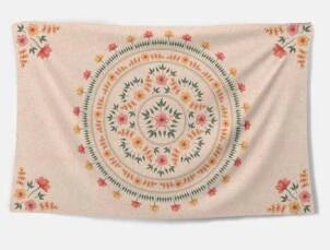 Handmade cotton tapestry wall hanging with traditional weaving, approx. 36x24 inches